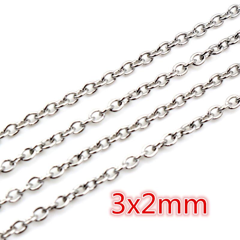 5 Meters/Lot Never Fade Stainless Steel Multi Styles Necklace Chains For DIY Jewelry Making Findings Accessories Handmade