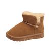 2024 Children Plush Keep Warm Boots for Girls Winter New Fashion Korean Style Soft Bottom Anti-slippery Versatile Leather Shoes