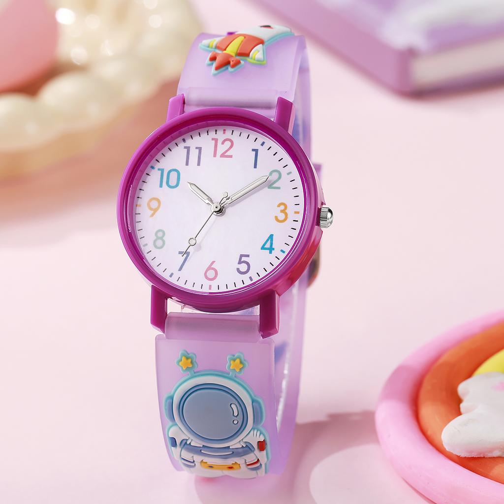 Astronaut children's watch cute cartoon color scale, suitable for daily, campus, birthday, Christmas gifts