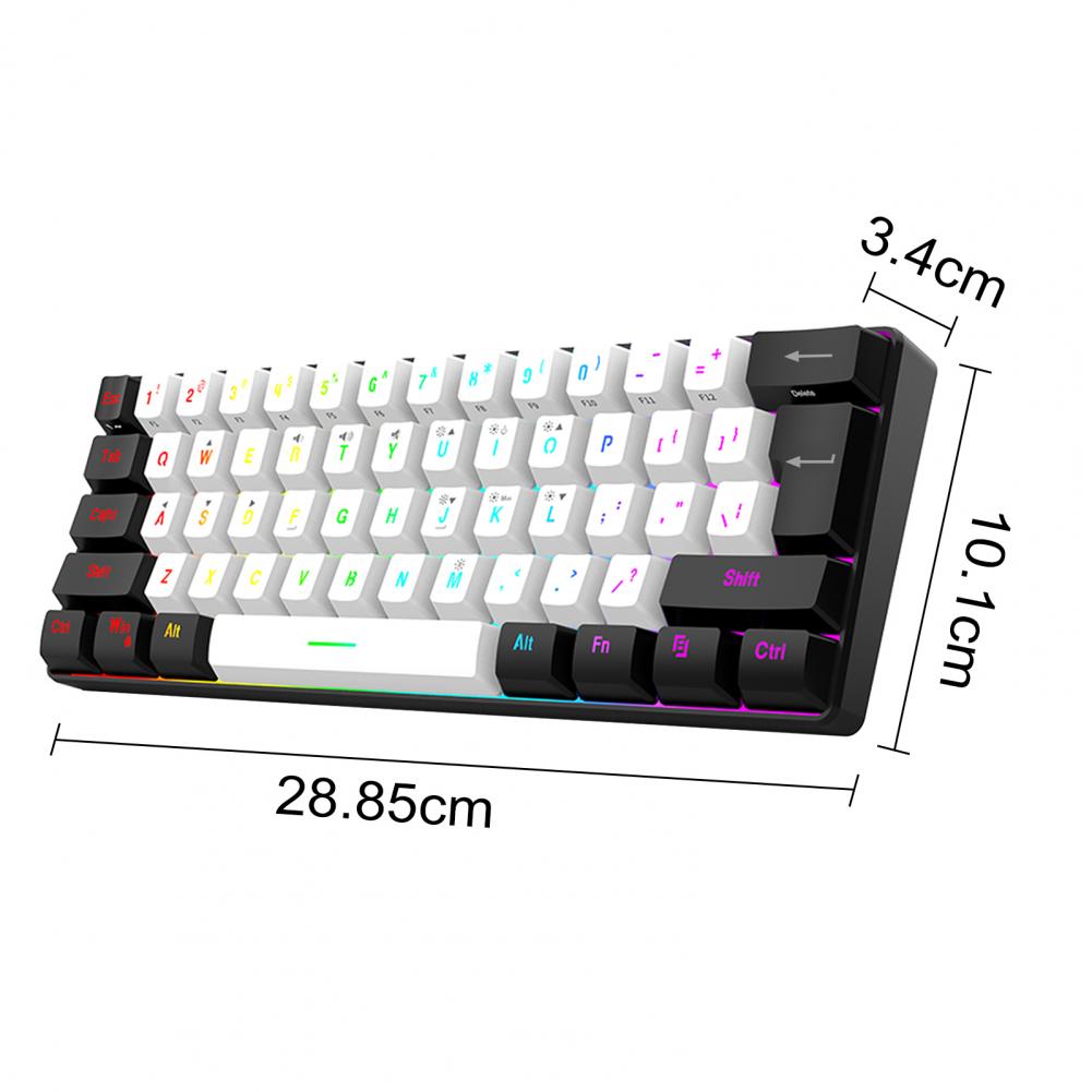 Rgb Keyboard Compact 61-key Wired Mechanical Gaming Keyboard with Rgb Light Design for Lightweight Computer Use