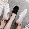 Fashion 2025 New Comfortable Street Lace Up Shoes Fashionable Versatile Women Flats Lady Classic Round Toe White Canvas Shoes for Women