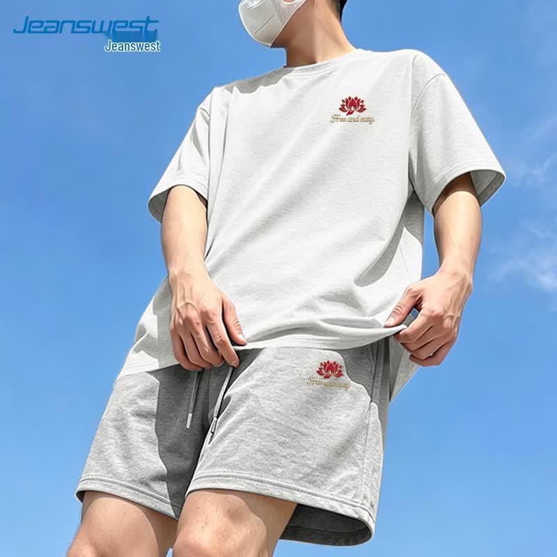 Jeanswest Men s Casual Cotton T-Shirt & Shorts Set XL