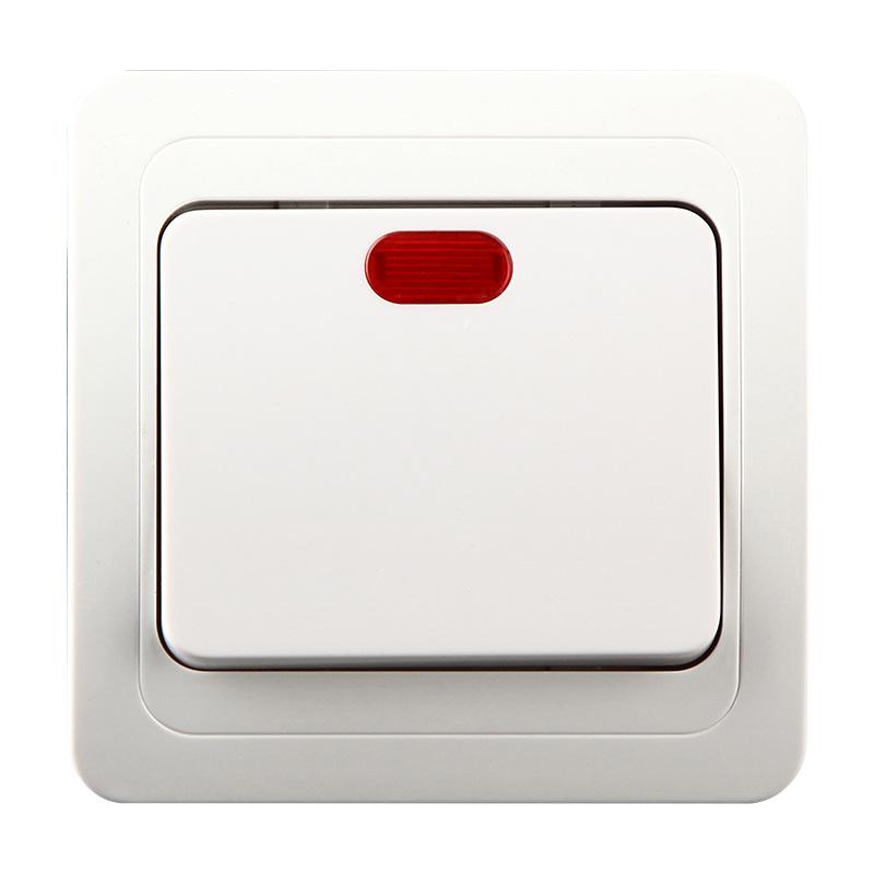 European Style 1-Gang Ceramic Switch with Indicator Light