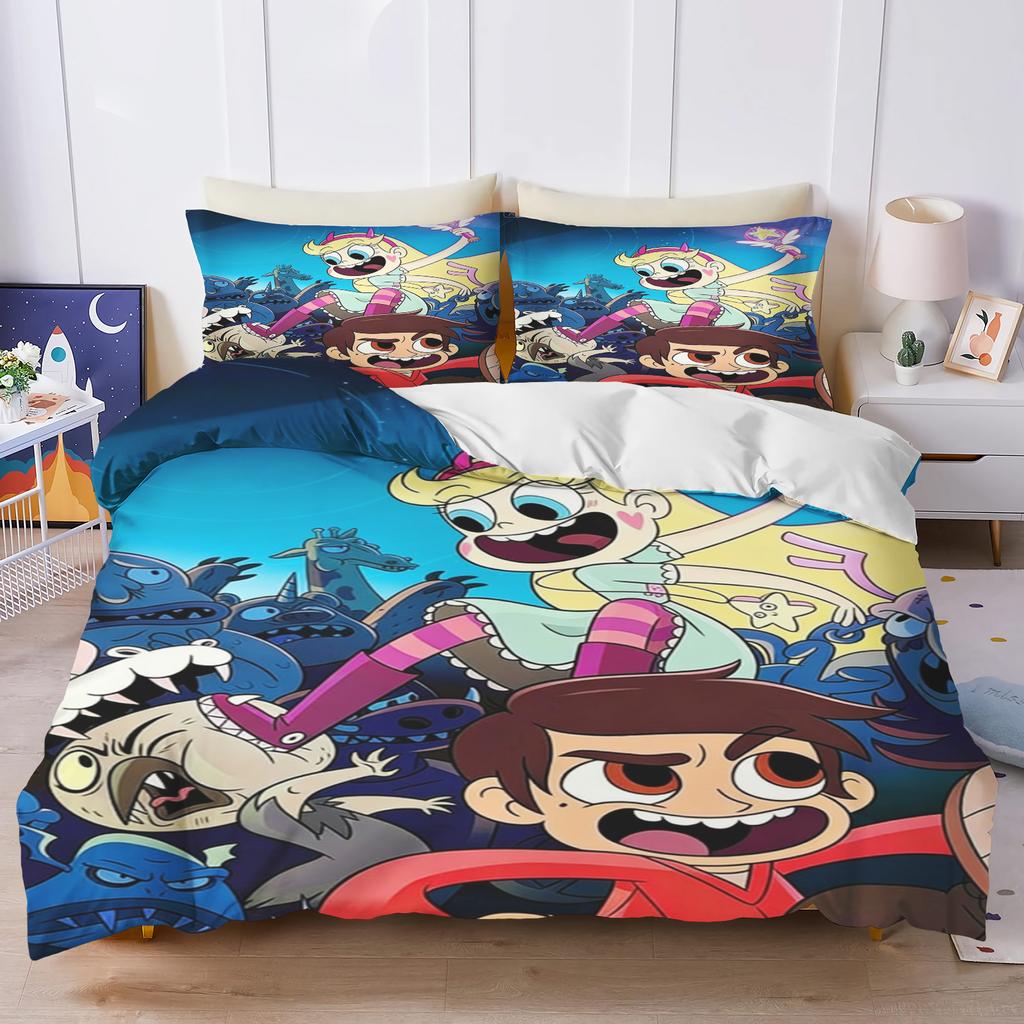 Star Butterfly Home Bedroom Comforte Nordic polyester material, suitable for children and adults, 3-piece set