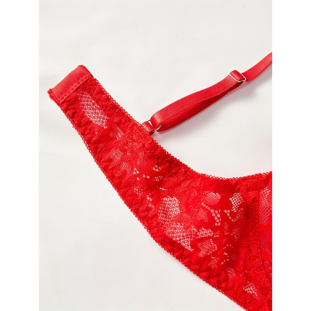 Women's Lingerie Pure Desire Suit Lace Pink Lace Three-point Sexy Temptation Thong