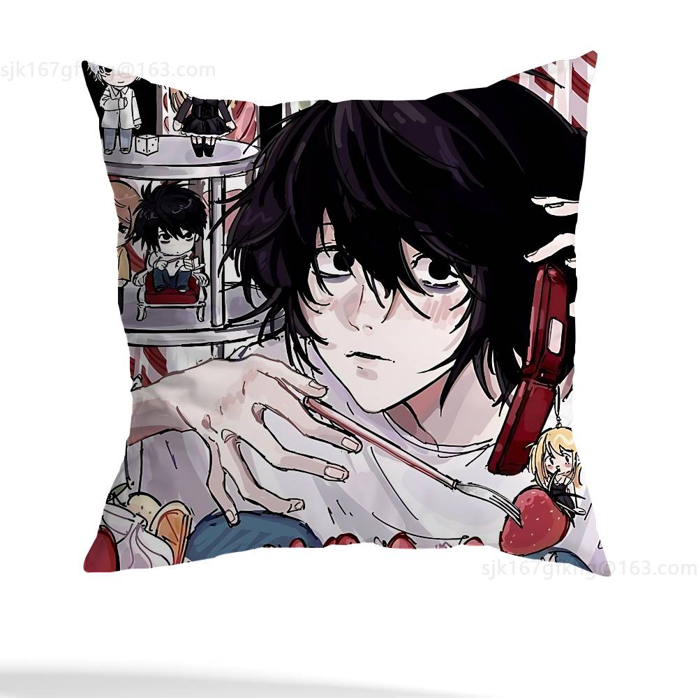 Anime D-Death Note Kissenbezug Sofa Wohnzimmer Schlafzimmer Kopfteil Rückenlehne Kissen Quadratisches Kissen Nickerchenzeit