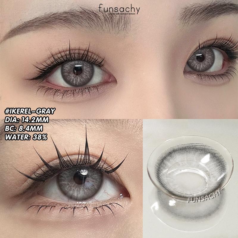 FUNSACHY 2pcs Colored Contact Lenses for Eyes Natural Look Brown Eye Lenses Eye Makeup Beauty Pupil Gray Eyes New Fashion Lens