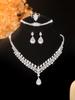 Elegant Rhinestone Zirconia Necklace & Jewelry Set for Bridal & Evening Wear
