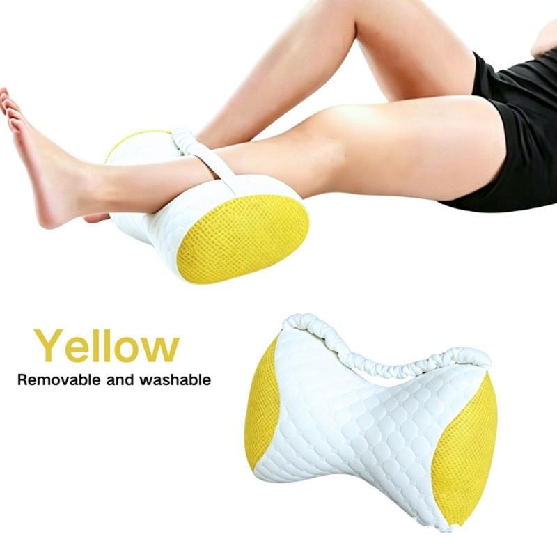 Knee Pillow with Washable Polyester Cover and Yielding Center, Carry Loop for Side Sleep and Between-Knee Placement