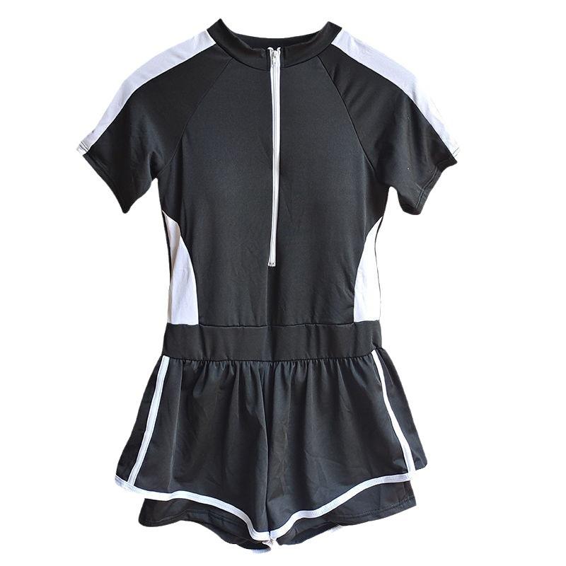 Costume da Bagno Intero da Donna Coprente Effetto Snellente Stile Sportivo Conservativo Primavera Estate Gamba Piatta Costume da Bagno Taglie Forti