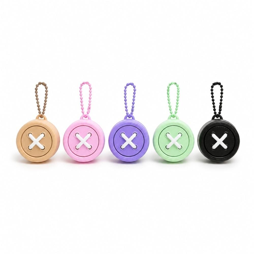 Round Button Shape Clicker Keychain Keyboard-style Button Toy Keycap Pendant Bag Accessory