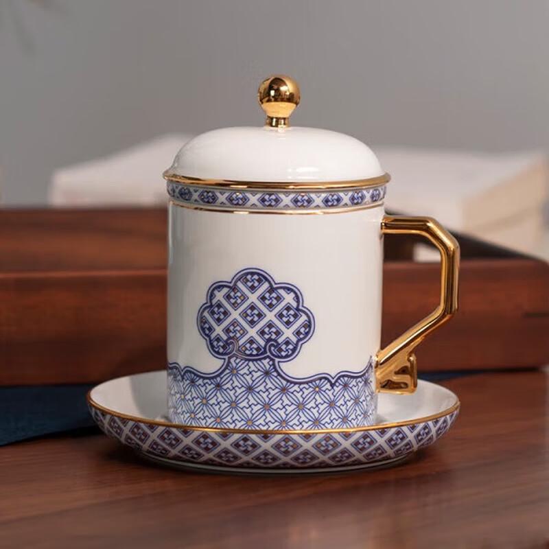 Yongfengyuan Si Hai Sheng Ping Ceramic Teacup Set with Infuser