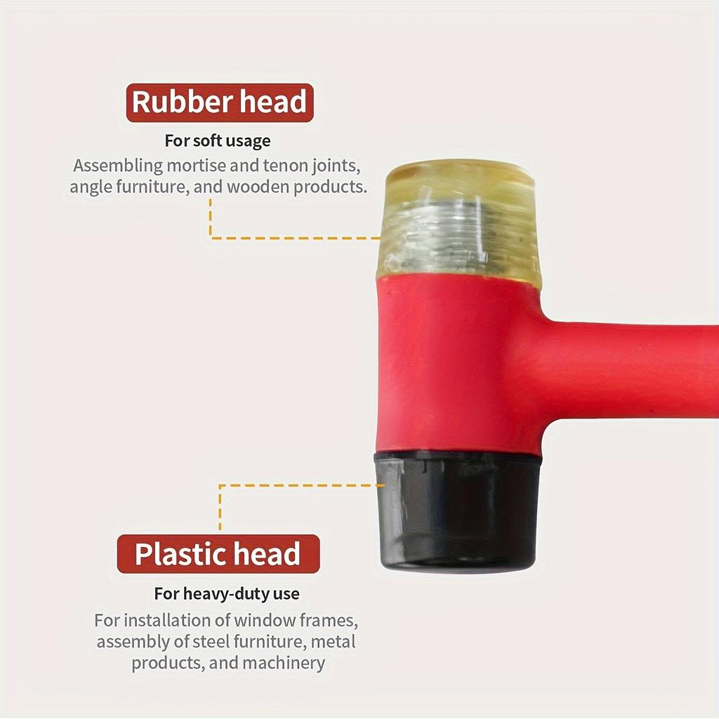 1pc Rubber Hammer, Multifunctional Plastic Hammer, Installation Hammer, Jewelry Trimming And Tile Decoration Function Hammer