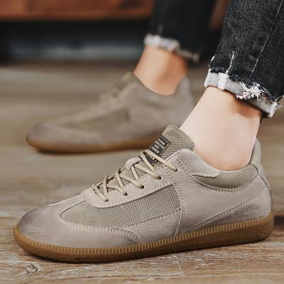 Fashion Casual Shoes For Men Breathable Mesh Genuine Leather Board Sneakers Men Flats Footwear Walking Shoes Sports Wear Resistant
