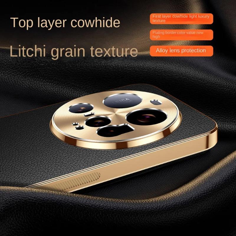 Case For Xiaomi 15 Ultra PU Leather Texture Lichee Pattern Plating Shockproof Cover For Xiaomi 15Ultra Lens Protection Cases