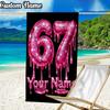 Custom Name Unicorn Number 67 Beach Towel - Soft, Ultra-Absorbent Microfiber, Lightweight, Perfect for Beach, Parties, Travel, Camping