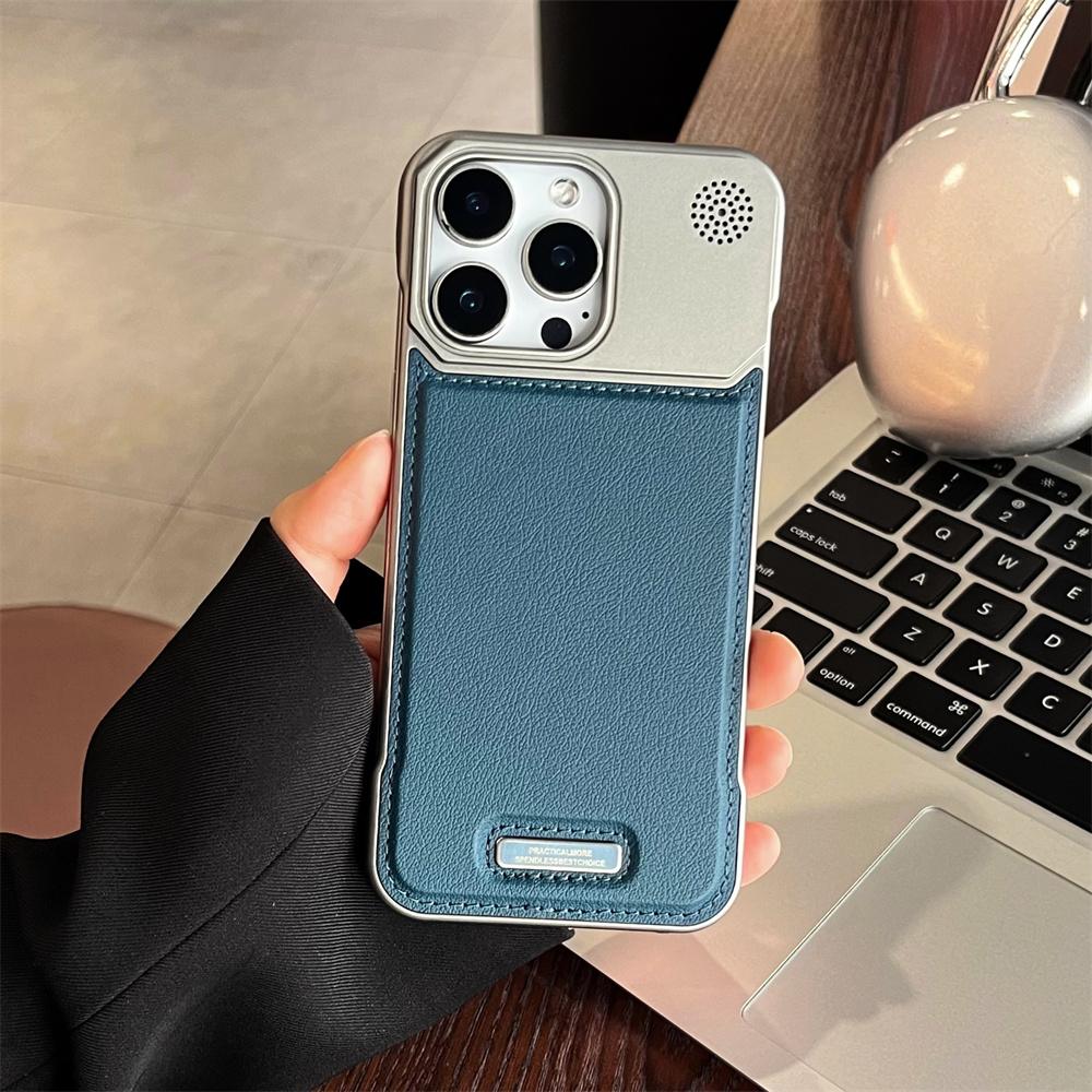 

Classic Leather Magnetic Frameless Phone Case For iPhone 15 16 17 Pro Max Air Plus 14 13 12 11 Plating Protection Cover iPhone 11