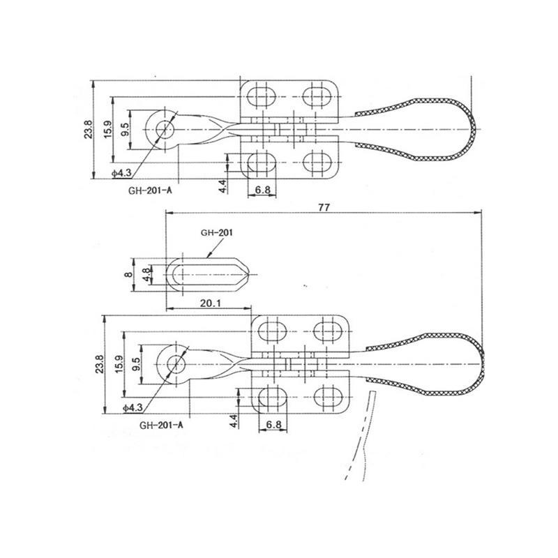 1Pc Metal Horizontal Quick Release Hand Tool Toggle Clamp For Fixing Workpiece