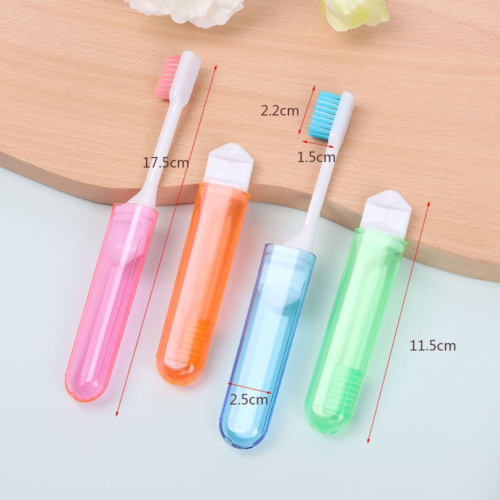 Compact Colorful Foldable Toothbrush: Portable, Multi-functional with Soft Bristles, Dustproof Design for Adults & Children