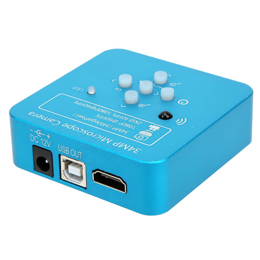 Industrial Microscope Camera 34MP 2K 180X High Resolution Aluminium Alloy Sturdy Durable USB Microscope CameraEU Plug