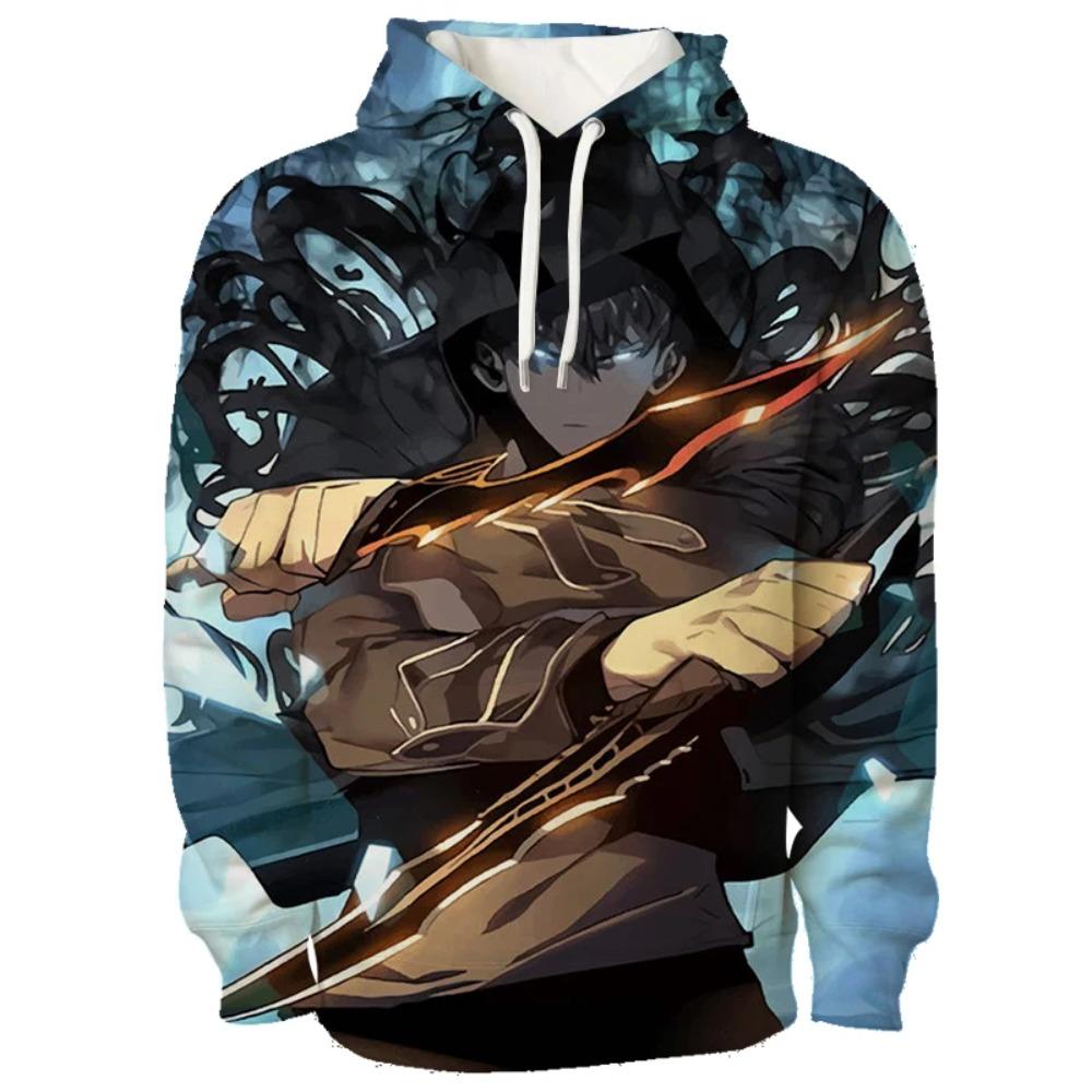 Anime Solo nivellement Sung Jin-woo hommes sweats à capuche unisexe Harajuku Streetwear haute qualité Solo nivellement