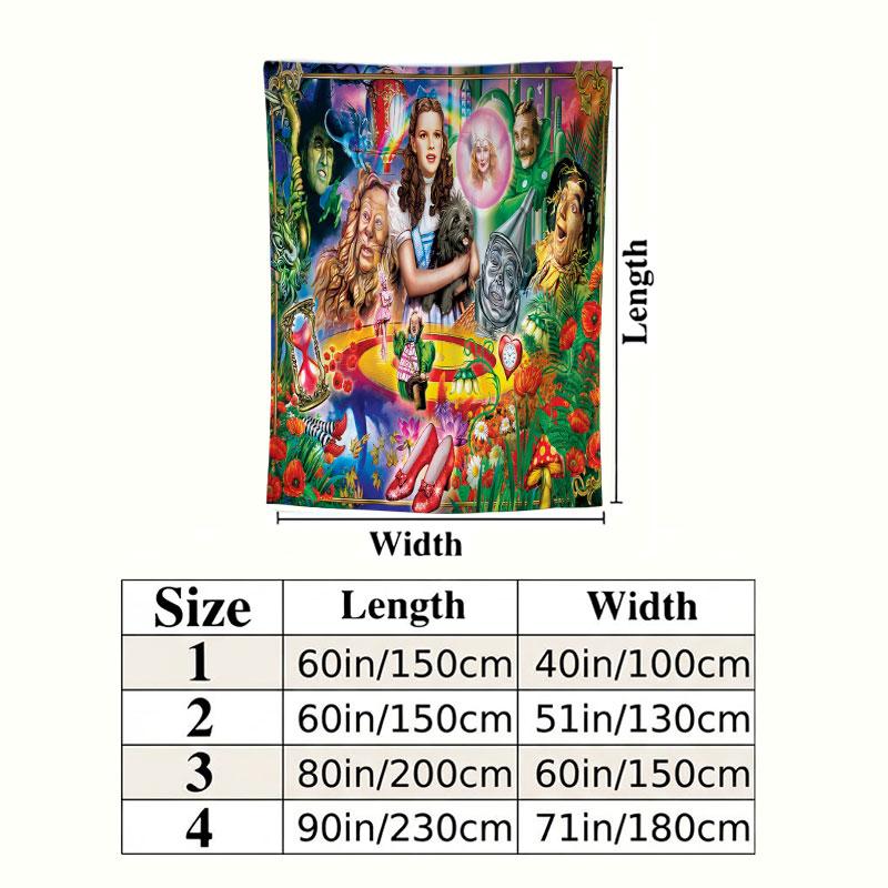 The Wizard Oz Wall Tapestry Aesthetic Wall Hanging Printed Fabric Blanket Decorative Tapestries For Bedroom Living Room Home Decor