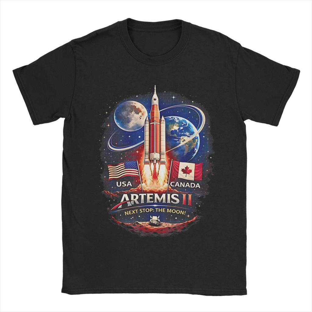Printed Artemis II Mission To The Moon 2026 Artemis 2 T Shirt For Unisex Cotton Tshirts Short Sleeve Clothes