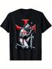 Knights Templar Crusader Graphic T-shirt - Black Cotton Crew Neck Short Sleeve Tee with Bold Red Cross & Armor Print