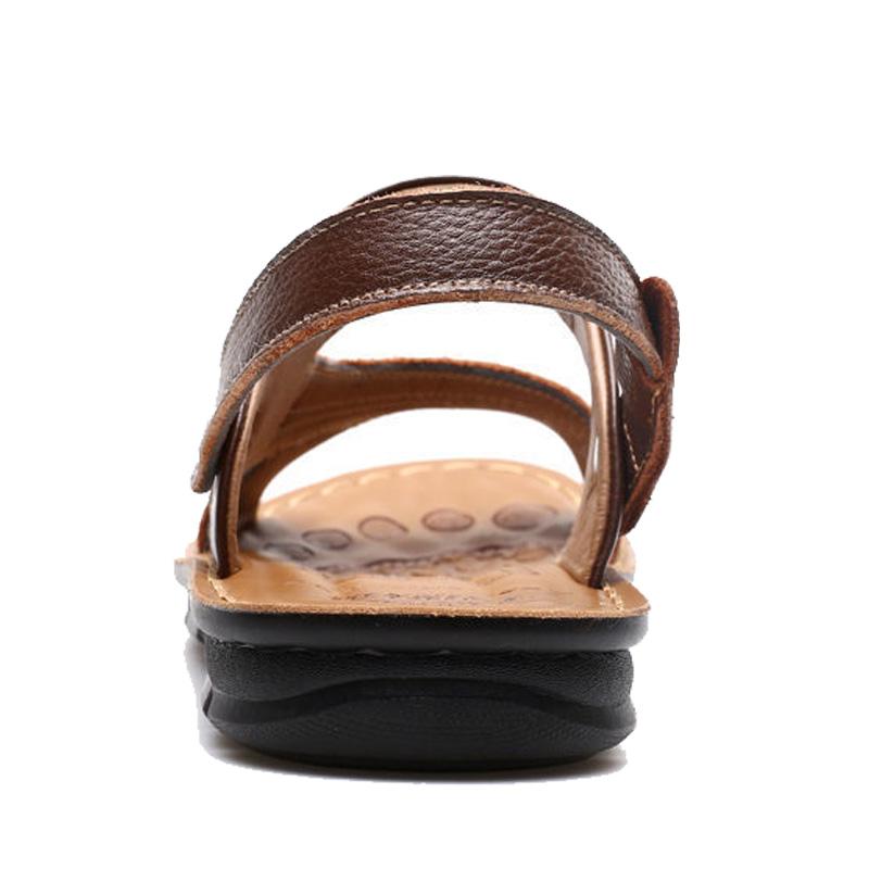 Men's Sandals 2025 Summer New Non-slip Genuine Leather Sandals Soft Slippers Zapatos Flat For Mens Casual Shoes Sandalias Hombre