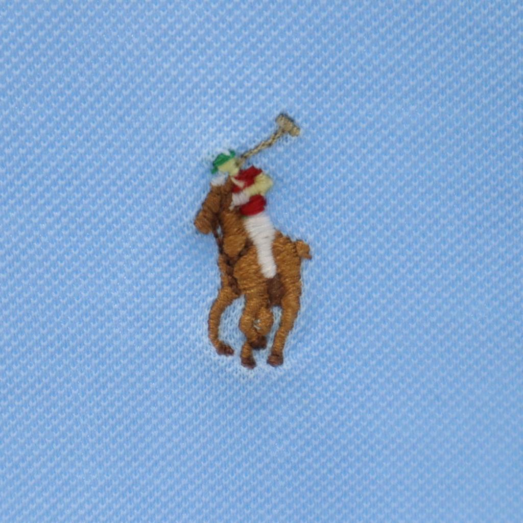 Polo by Ralph Lauren Short Sleeve Polo Shirt L Blue Pima Cotton Men's Used