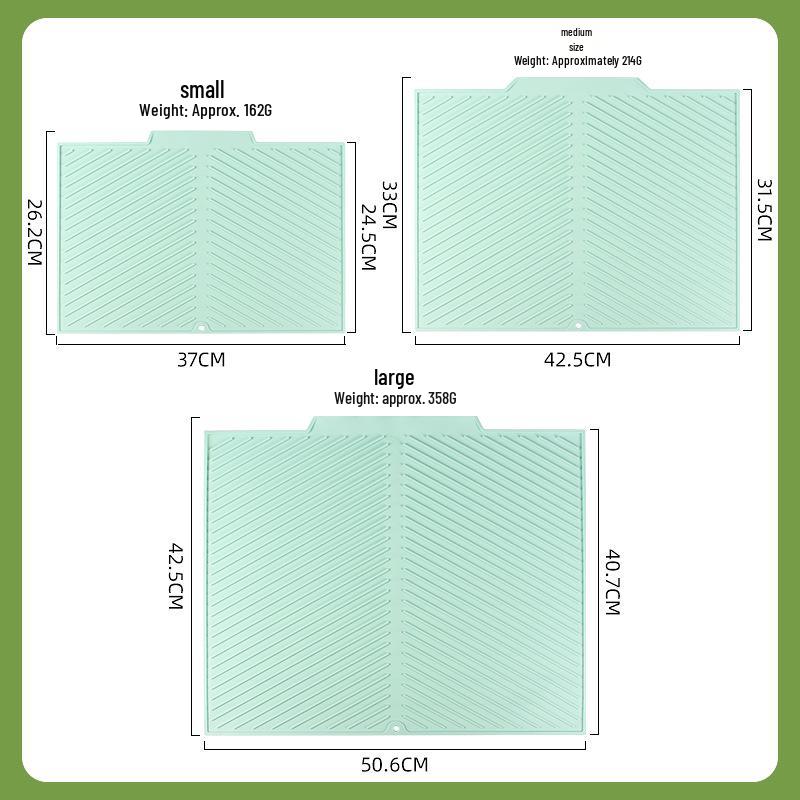 Silicone Kitchen Utensils Quick-Dry Drain Mat & Heat Insulation Pad