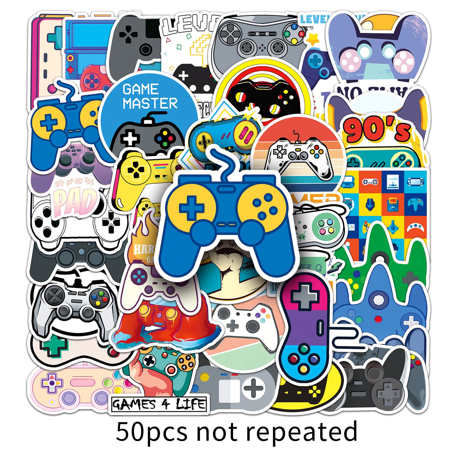 50pcs Waterproof Creative Game Controller Graffiti Stickers for Skateboards & Suitcases