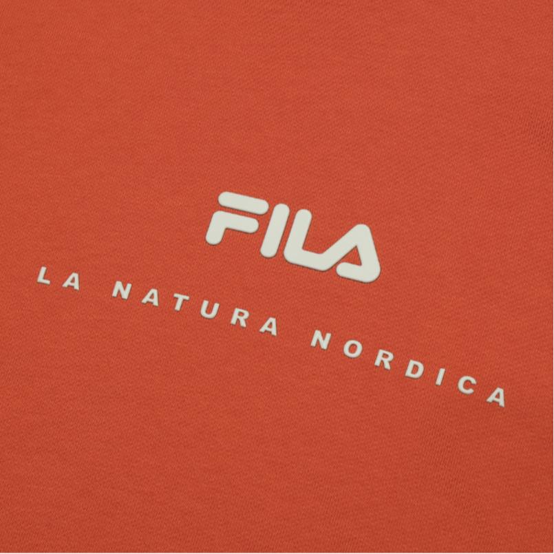 FILA Color Block Logo Printed Hooded Casual Sweatshirt Men sweatshirt Autumn-Orange F11M349210F-OR