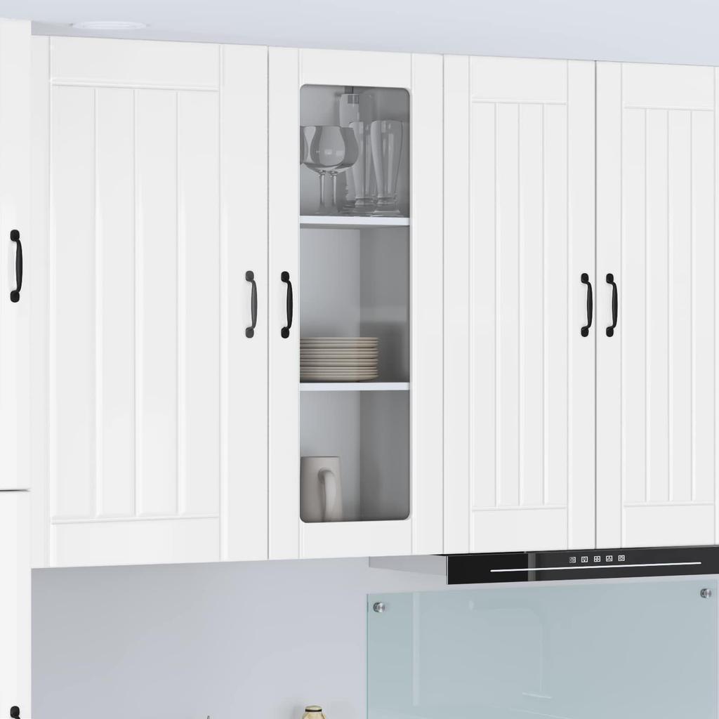 Wall Mounted Glass Cabinet LUCCA High Gloss White 40 x 31 x 100 cm