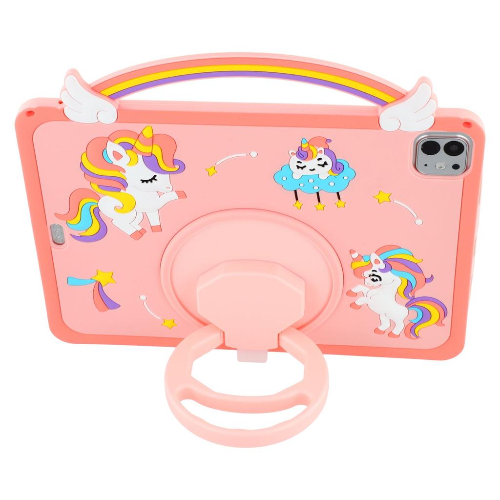 Tablet Case For iPad Air 11 /(2024)/Pro 11 /11 (2024)/(2022)/(2021)/(2020)/(2018)/Air (2022)/(2020) Handle Rotating Kickstand Unicorn Silicone Cover