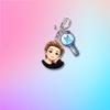 BTS Anime Cartoon & ARMY Bomb Double Acrylic Keychain, Bangtan Boys Cartoon Figure + Lightstick Charm Keyring, Kpop ARMY Fans Bag Pendant