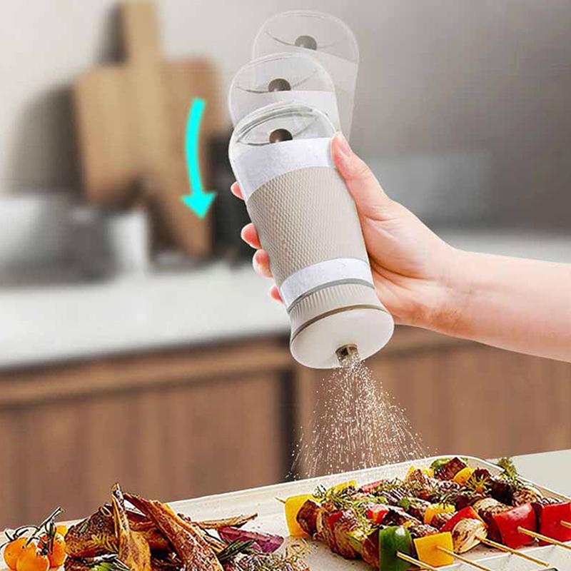 2-In-1 Salt Shaker, Glass Salt And Pepper Shakers Set For Kitchen, Salt And Pepper Containers With 1G Measuring Spoon