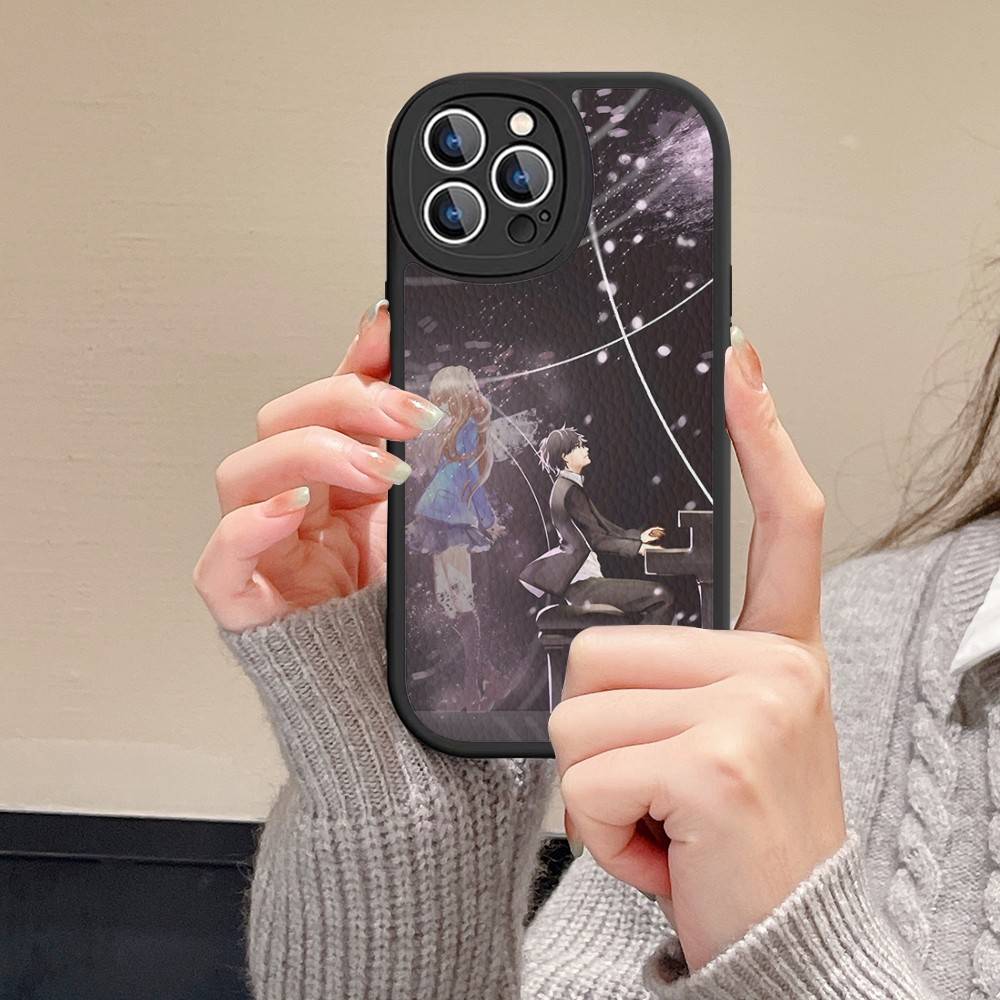 Your Lie In April Phone Case For IPhone 16 15 14 11 12 13 Pro Max Plus Back Leather Shell