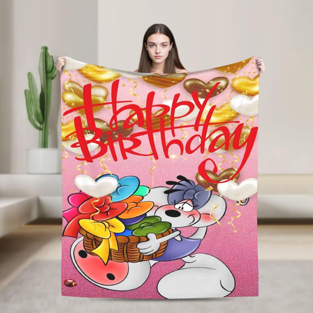 Cartoon D-Diddl Soft Blanket  Students Plush Throw Blanket Funny Couch Bed Flannel Bedspread Sofa Bed Cover