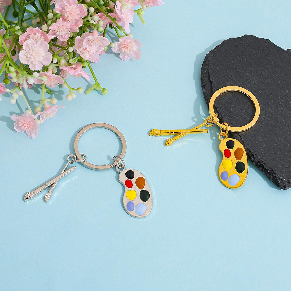 Mode Palette Schlüsselanhänger Malwerkzeuge Pinsel Schlüsselanhänger Autoschlüsselanhänger Damen Kind Malkurs Maler Geschenk Schlüsselanhänger