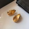 925 Sterling Silver European and American Retro Brushed Gold and Silver Water Drop Metal Stud Earrings for Women, High-End Light Luxury Earrings