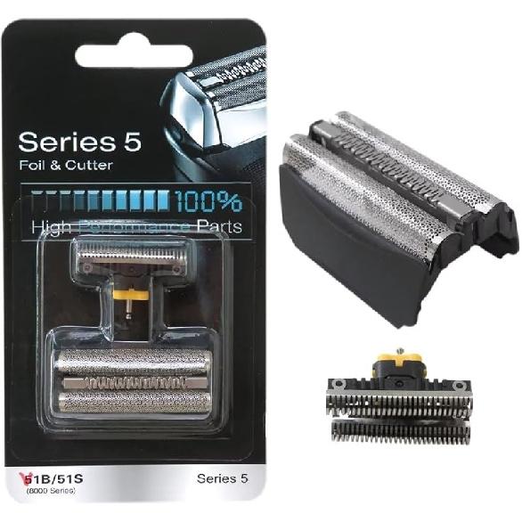 Foil & Cutter Series 5 51S Replacement Head for B-raun Series 5 590cc 8595 8985 8975 8991 (Silver, New Packaing)