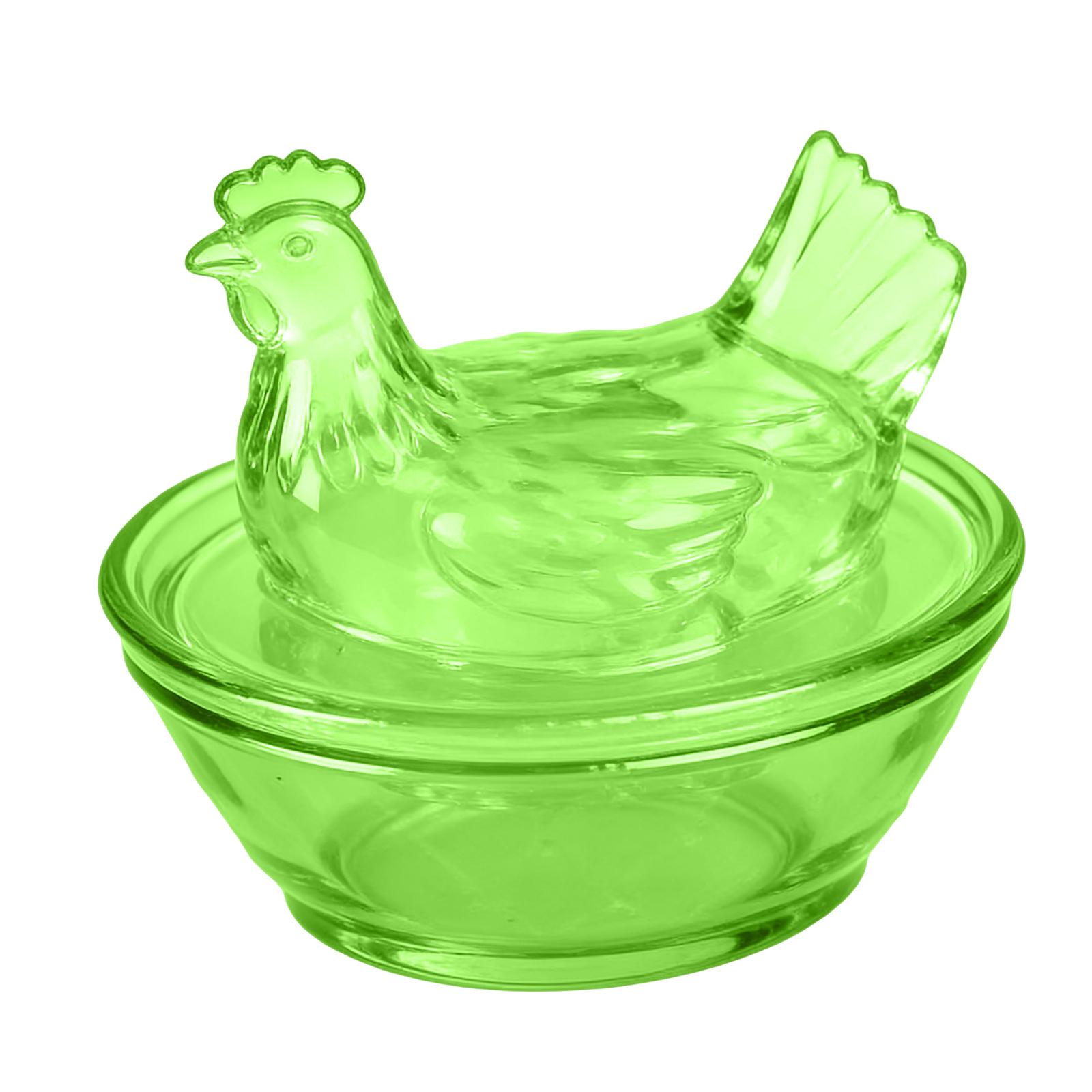 

Crystal Glass Chicken Shaped Storage Jar Figurine Candy Bowl ONE SIZE
