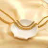 Men'S And Women'S Necklaces Hip-Hop Round Grinding Chains Vacuum Electroplated Gold Titanium Steel Jewelry Stainless Steel Necklaces