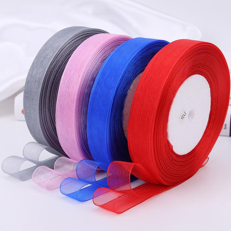 38Meter/Roll 1.5Cm Sheer Chiffon Ribbon For Handmade Bow Craft Wedding Christmas Decoration Diy Card Gift Wrapping