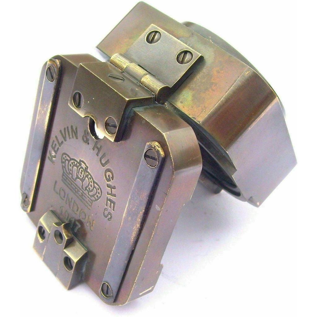 India Brass Solid Mini Brunton Compass Square Antique Vintage Style Gift Compass  (Brown