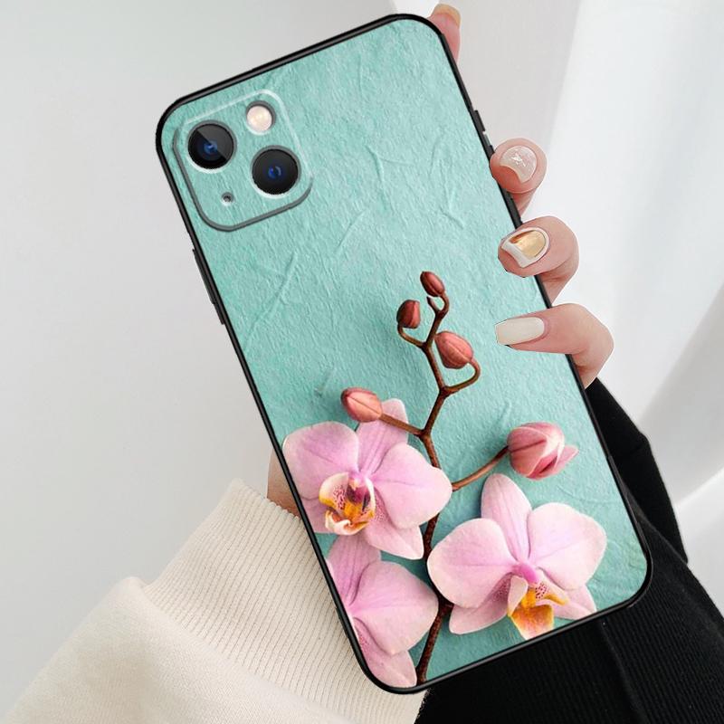 Orchid Flowers Colorful Phone Case For iPhone 17 Pro Max 14 13 12 11 15 16 Pro Max mini 15 16 Plus 16e 17 Air Cover