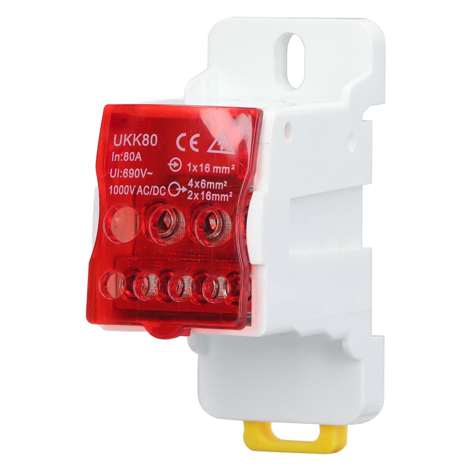 Painter Green 690V 80A Din Rail Terminal Block Distribution Box Spliceable Brass Conductor Terminal Junction Box For House Appliances
