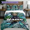 3pcs Duvet Cover Set (1*Duvet Cover + 2*Pillowcase, Without Core), Custom Name Batman Pattern Bedding Set, Home Bedroom Decor Gift
