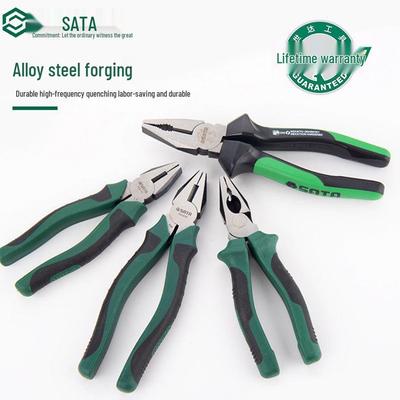 SATA Tiger Electrician's Industrial Grade Multifunctional Pliers – High Hardness Wire Cutters, Labor-Saving, Available In 6, 7, 8 Inches.